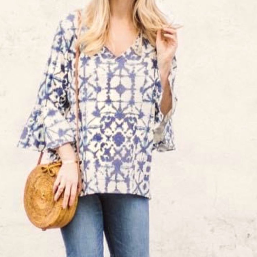 Laroque Linen Park Top in Moroccan Blue